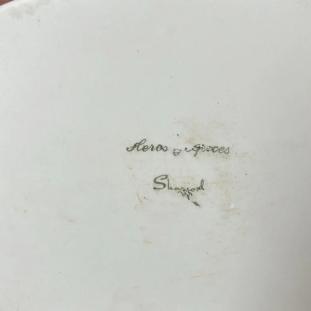 Shafford Herbs And Spices Porcelain Baking/Serving Au Gratin Dish Vintage 1980’s